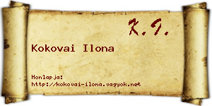 Kokovai Ilona névjegykártya